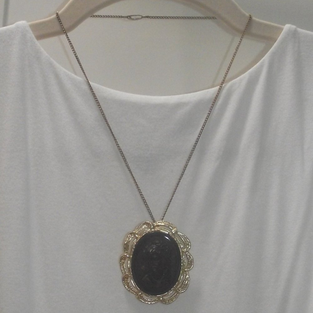 Black cameo necklace #3